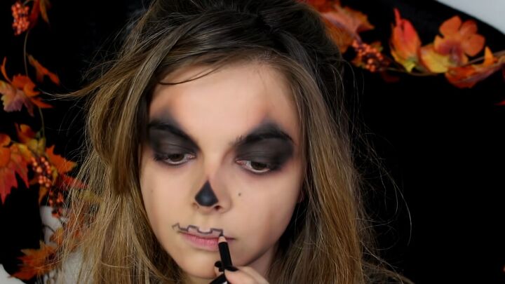 easy halloween jack o lantern makeup tutorial, Drawing mouth