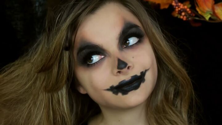 easy halloween jack o lantern makeup tutorial, Completed easy Halloween makeup
