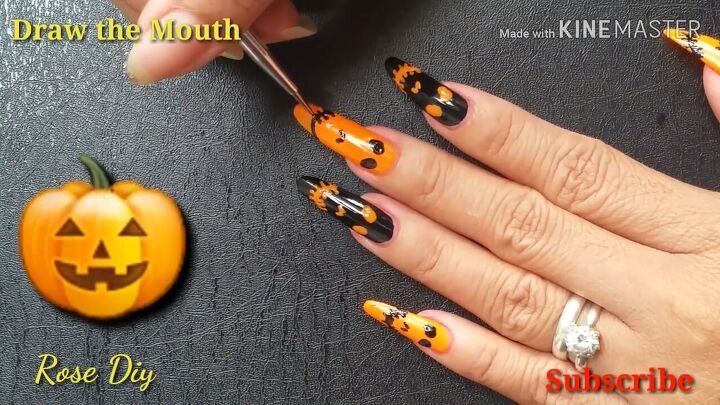 spooky halloween nail art tutorial, Applying top coat