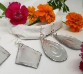 how to make upcycled embossed metal earrings from aluminum cans