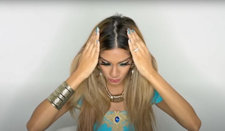 disney s princess jasmine dress and hair tutorial for halloween, Prepping hair