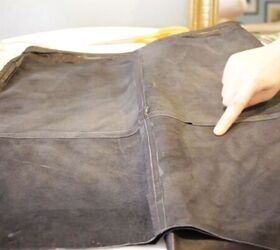 diy fringe jacket and skirt tutorial, Laid out leather skirt