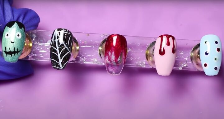 5 spooky halloween nail art designs, Completed Halloween nail art designs