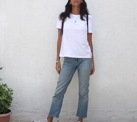 fashion tutorial how to style a white t shirt and jeans, Casual and athletic jean and t shirt style