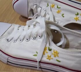 sew along tutorial cute floral embroidered shoes, Floral embroidered shoes