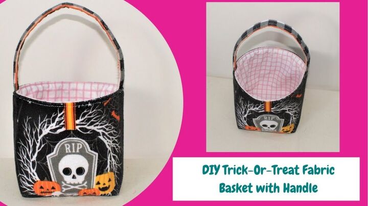 how to make fabric trick or treat bags for halloween, Completed fabric trick or treat bags