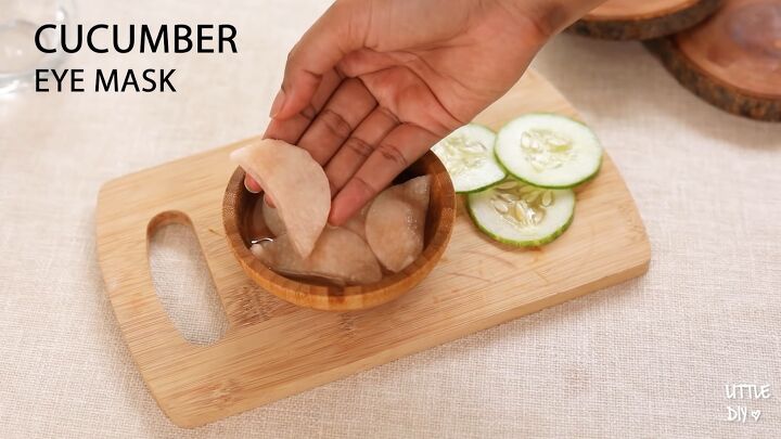 easy diy under eye patches from ingredients you already have, Completed cucumber eye mask