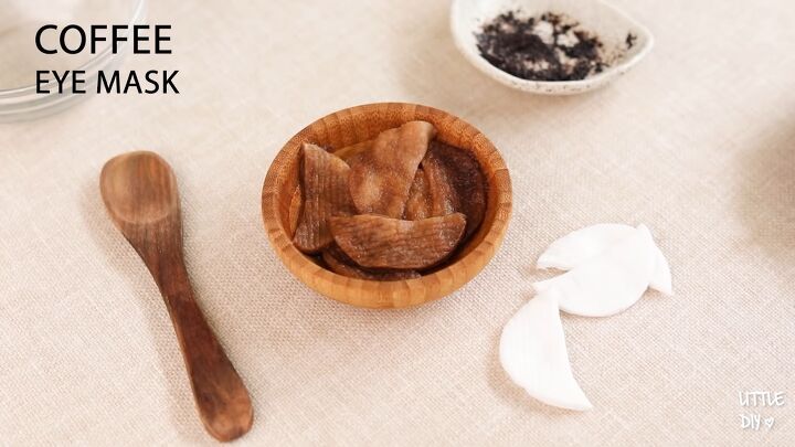 easy diy under eye patches from ingredients you already have, Completed DIY coffee eye mask