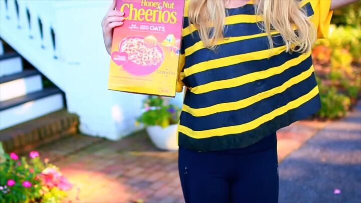 fun ideas for diy group halloween costumes, Completed Honey Nut Cheerios cereal costume