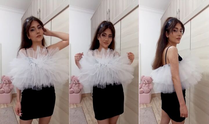 how to make a fabulous ariana grande halloween costume, Finished DIY Ariana Grande dress