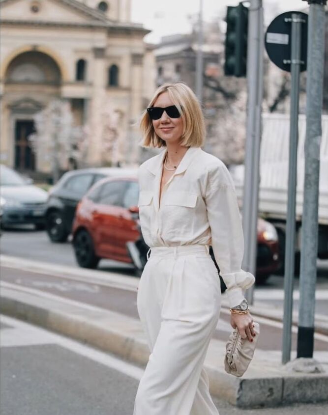 how to rock all white outfits in your 50s, Styling an off white shirt