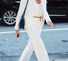 how to rock all white outfits in your 50s, Example of how to style white pants