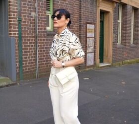 how to rock all white outfits in your 50s, White animal print shirt