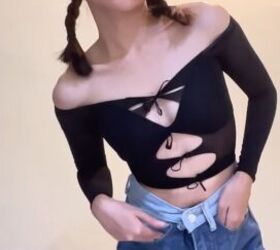 how to make cute diy crop tops from tights, Completed cute DIY crop top