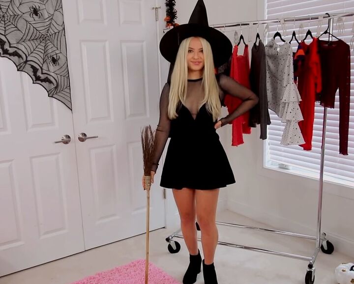 10 easy black dress halloween ideas, Black dress witch costume