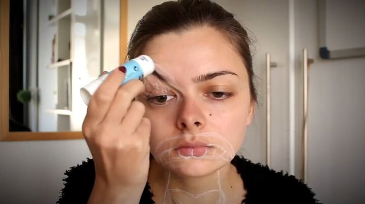 c chulainn s warp spasm makeup tutorial for halloween, Gluing brows