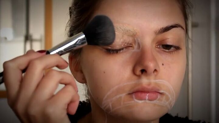 c chulainn s warp spasm makeup tutorial for halloween, Powdering brows