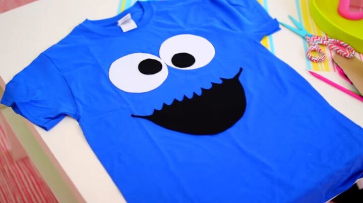 diy cookie monster costume for halloween, Finished DIY Cookie Monster t shirt