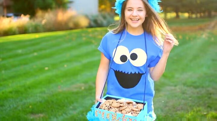 diy cookie monster costume for halloween, Completed DIY Cookie Monster costume