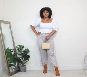 chic ways to style trouser pants, How to style pants with white top