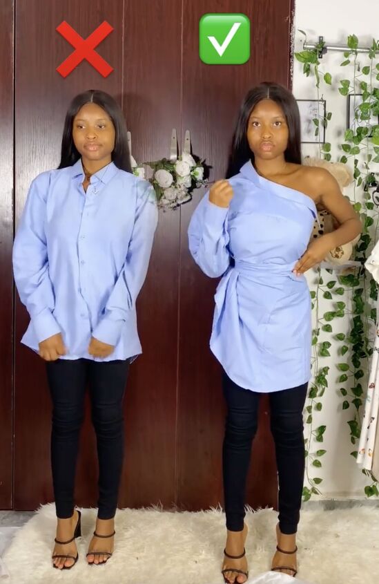 Modelo Button Up WOW! A New Way to Wear Your Button-up! | Upstyle