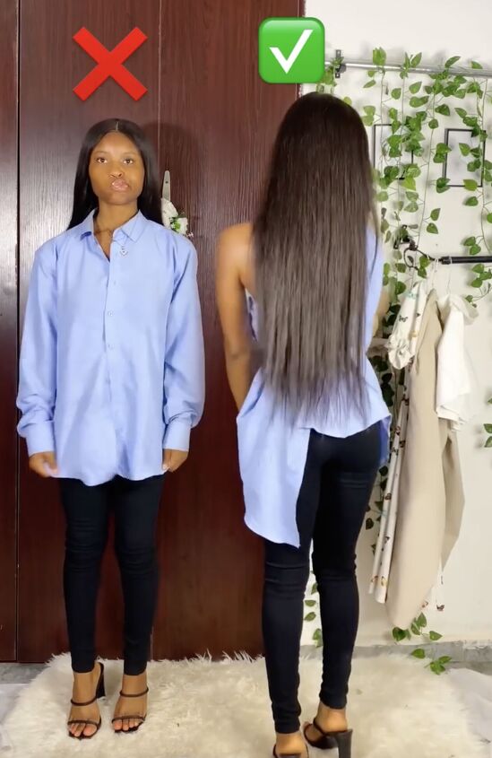 Overlapping Button Up WOW! A New Way to Wear Your Button-up! | Upstyle