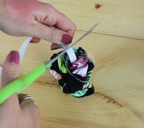 how to make a scrunchie from leftover material, Snipping off excess elastic