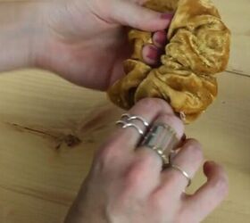 how to make a scrunchie from leftover material, Sewing up the hole