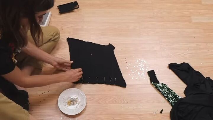 how to make a sexy sequin dress, Pinning lining