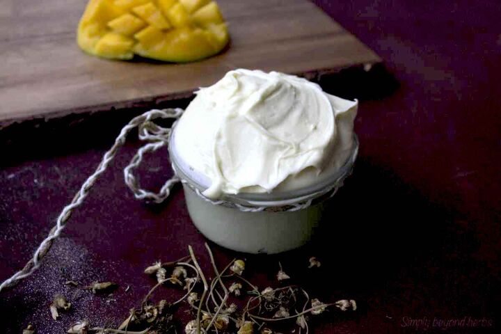 whipped mango butter for body and hair, mango butter lotion recipe