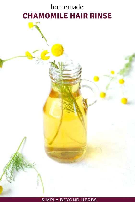 chamomile tea hair rinse and its alterations for glowing hair, homemade chamomile tea