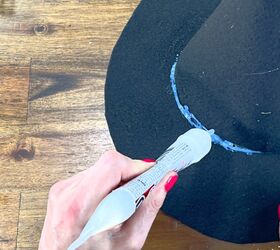 felt witch hat diy with dyed feathers