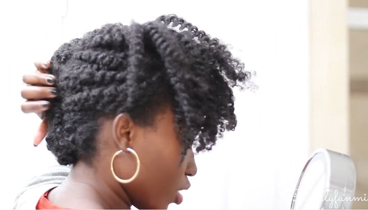 how to achieve a gorgeous updo with natural hair, Pinning hair