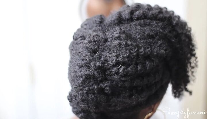 how to achieve a gorgeous updo with natural hair, Finished updo with natural hair