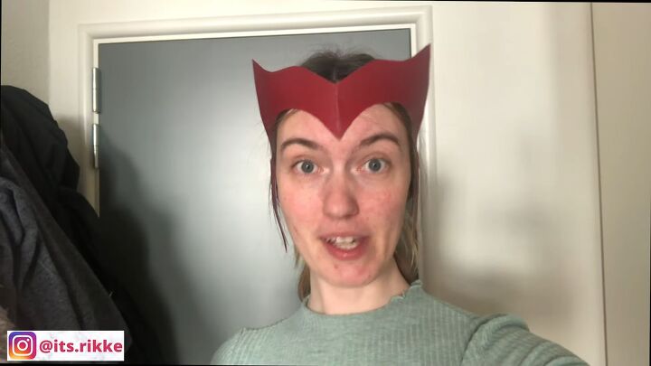 how to make a scarlet witch costume for halloween, Completed Scarlet Witch headpiece