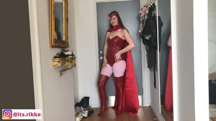 how to make a scarlet witch costume for halloween, Completed Scarlet witch costume