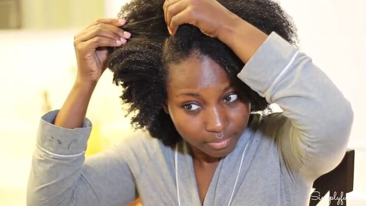 easy tutorial how to do a twist out on natural hair, Parting hair