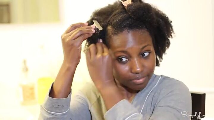 easy tutorial how to do a twist out on natural hair, Sectioning hair