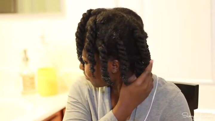 easy tutorial how to do a twist out on natural hair, Completed twists