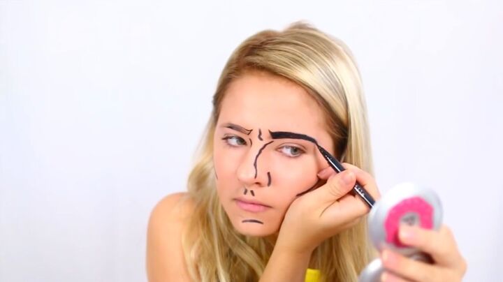 3 cute and easy snapchat halloween costumes, Coloring eyebrows