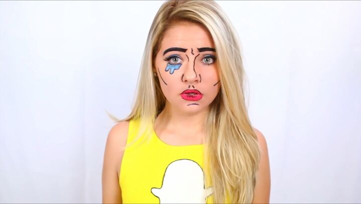 3 cute and easy snapchat halloween costumes, Completed pop art filter look