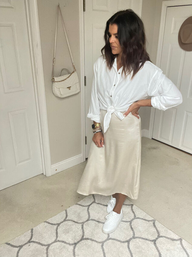 four ways to style a slip skirt for fall