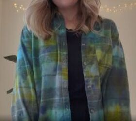 easy tie dye flannel shirt tutorial, Completed tie dye flannel shirt