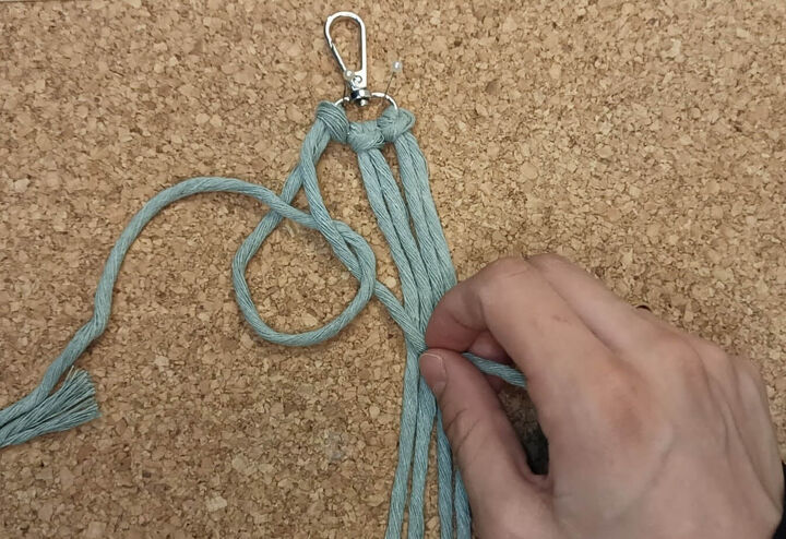 make your own diy keychain macrame mermaid tail keyring