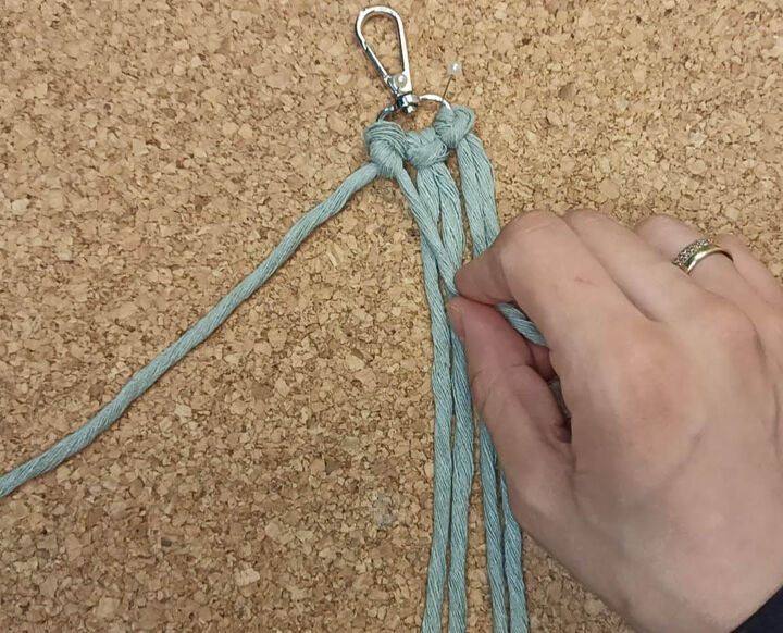 make your own diy keychain macrame mermaid tail keyring