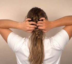 3 cute and easy hairstyles for women, Threading ponytail through the braid