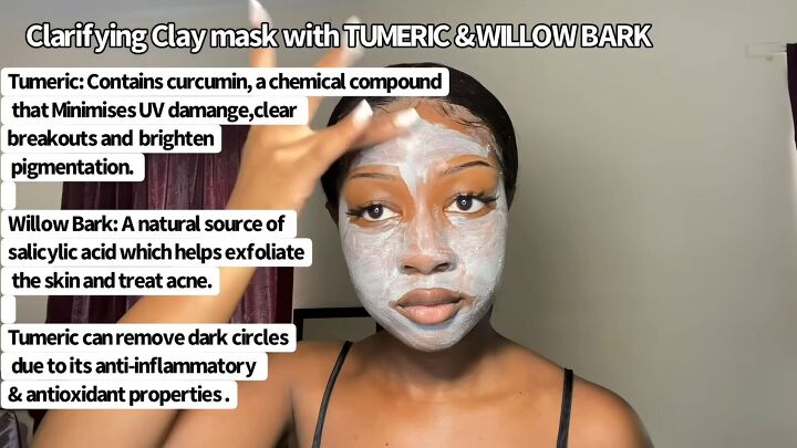 how to easily brighten your under eyes at home, Applying clay mask to skin