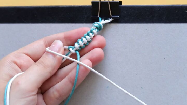 how to make 3 cute macrame friendship bracelets, Underside of knot friendship bracelet