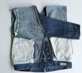 The before is an old pair of jeans—the after is a timeless denim jacket