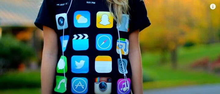how to make a last minute iphone costume for halloween, Completed iPhone costume